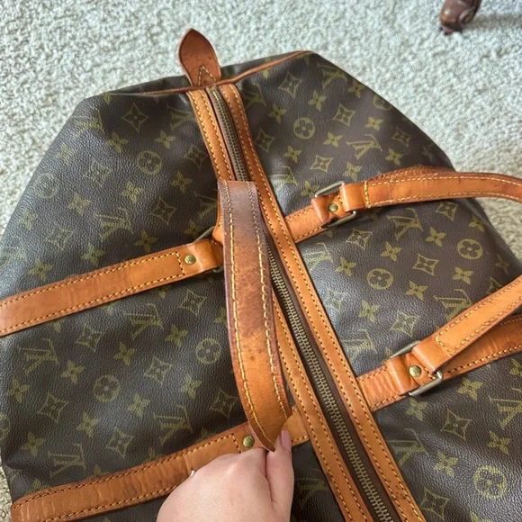 Louis Vuitton Sac Souple Travel Duffle 45 Brown Canvas, Leather Monogram GUC - Picture 5 of 16